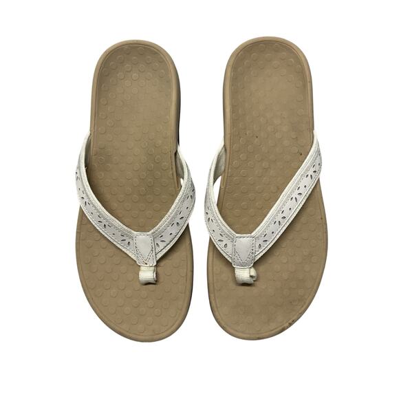 Vionic Tide Perf Womens Size US 8 White Sandals Flip Flop Orthoheel Tech - Picture 1 of 6
